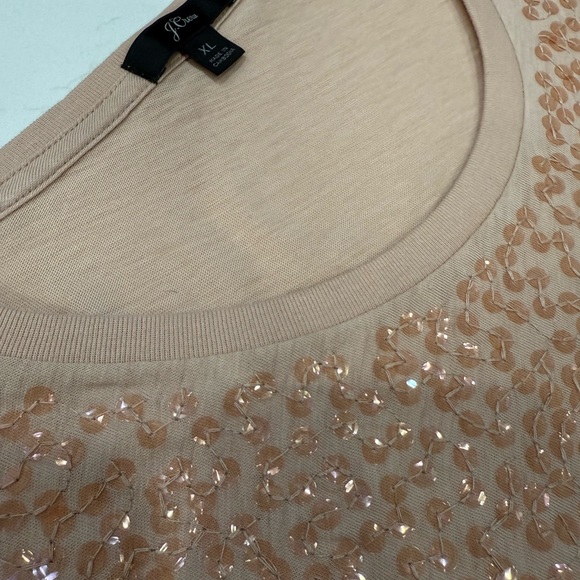 NWOT J. Crew Cotton and Sequins T-Shirt – XL - Picture 2 of 6
